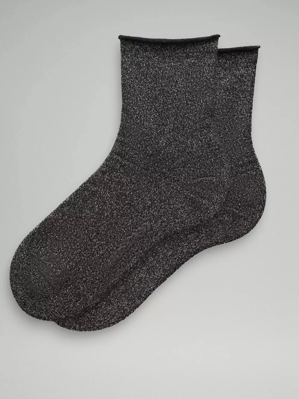 Lululemon 2 Pair Red & Black Daily Stride Sparkle Socks - Quarter Length Large